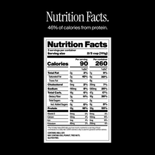 Nutrition facts label on a black background