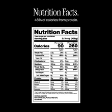 Nutrition facts label on a black background