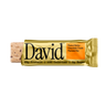 David Peanut Butter Chocolate Chunk flavored protein bar on a black background